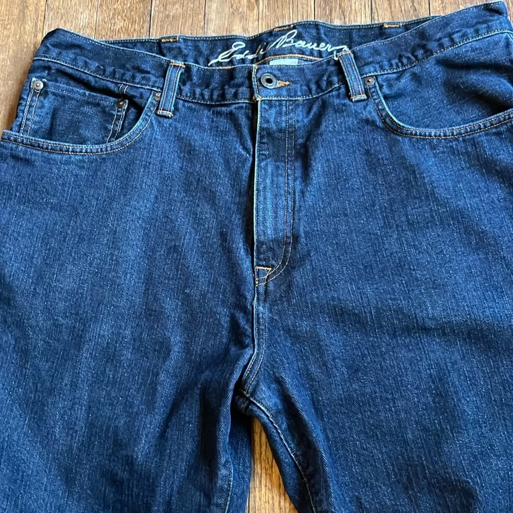 Eddie Bauer jeans flannel lined straight leg 38 x 36 tall - Picture 4 of 14